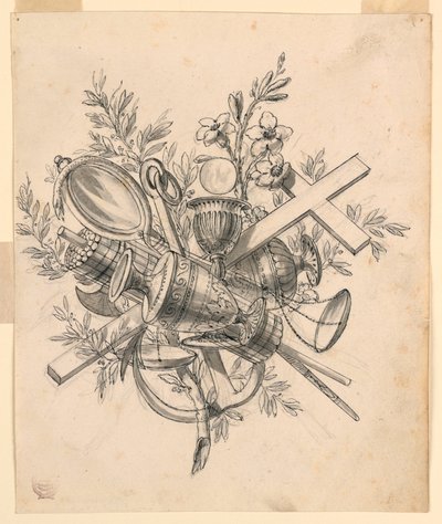 Trophy with Symbols of the Virtues by Romolo Achille Liverani